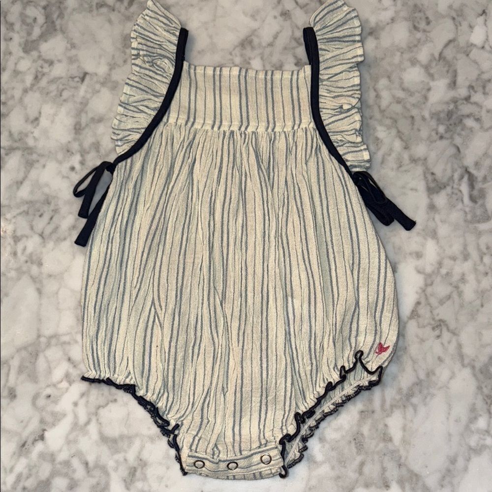 NWT Pink Chicken Striped Bubble Romper